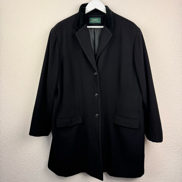 Lauren Ralph Lauren Womens 3X Black Button Down Jacket Blazer - Picture 1 of 10